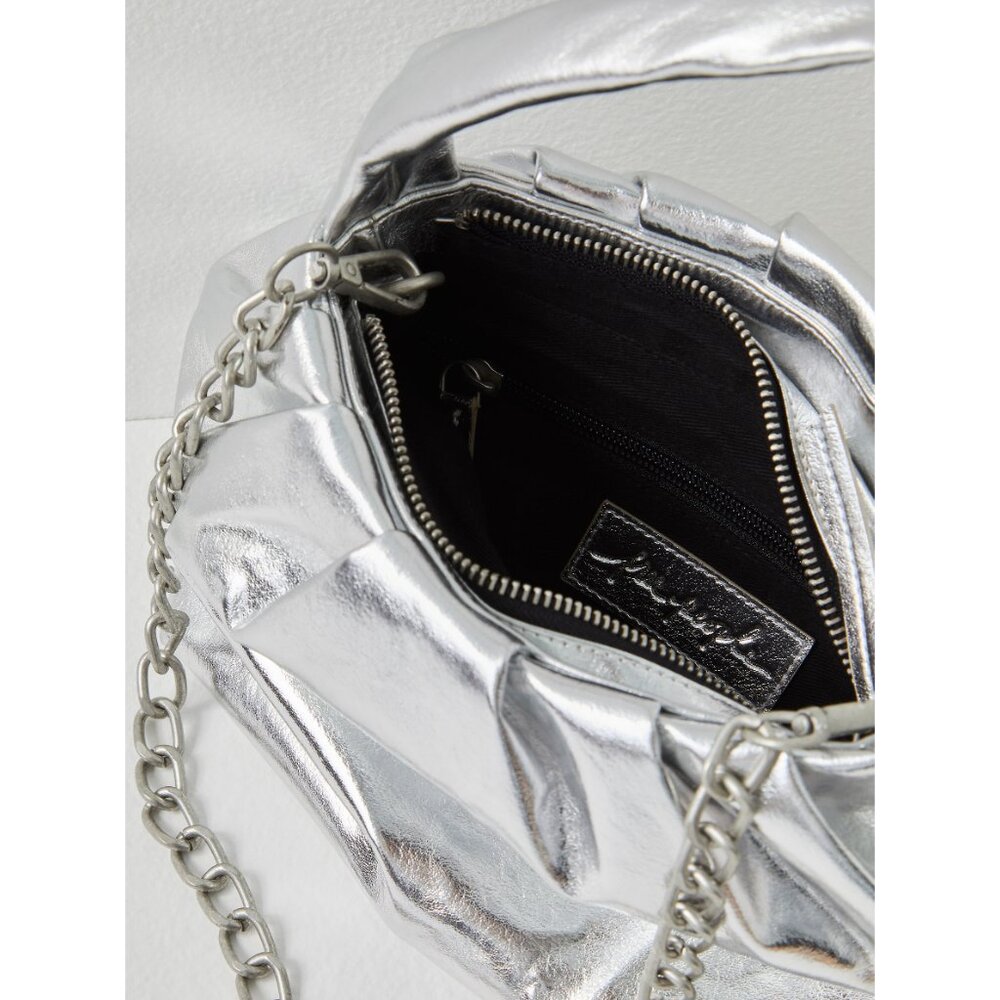 NWT: FREE PEOPLE Viva La Vegan Clutch / Silver - Picture 6 of 10